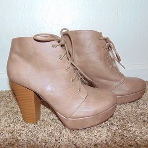 SODA Brand tan heel boots